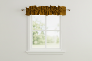 Solid Poplin Curtain Valance Sleeve Topper - Mustard Dark Gold