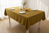 Polyester Poplin Gaberdine Durable Tablecloth Solid - Dark Gold Mustard Yellow