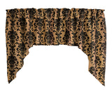 Poplin Damask Floral Swag Window Valance 58" Wide / 36" Tall