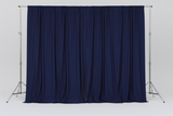 Solid Poplin Window Curtain or Photography Backdrop 58" Wide - Navy Blue