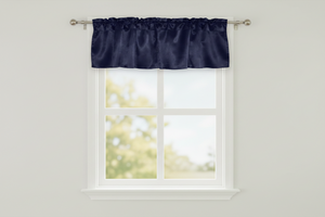 Shiny Smooth Satin Window Valance 58" Wide - Navy