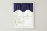 Poplin Solid Scalloped Wave Window Valance 58" Wide / 20" Tall