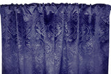 Velvet Embossed Victorian Damask Curtain Panel 54 Inch Wide