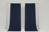 Solid Poplin Window Curtain or Photography Backdrop 58" Wide - Navy Blue