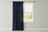 Satin Rosette 3D Pop up Flower Single Curtain Panel 54 Inch Wide - Navy