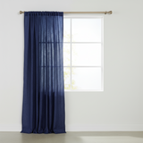 Crinkle Taffeta Crushed Pattern Single Curtain Panel 54 Inch Wide - Navy