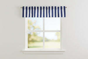 Cotton Window Valance Stripe Print 58 Inch Wide / 2 Inch Stripe - Navy