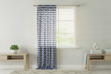 Cotton Curtain Zig-zag Chevron Print 58 Inch Wide - Navy