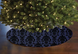Poplin Damask Floral Tree Skirt Christmas Decoration 58" Round Skirt