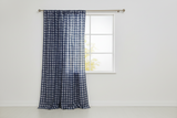 Cotton Gingham Checkered Curtain 58 Inch Wide - Navy