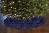 Velvet Embossed Victorian Damask Holiday Tree Skirt Christmas Decoration 56" Round Large Skirt