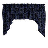 Poplin Damask Floral Swag Window Valance 58" Wide / 36" Tall
