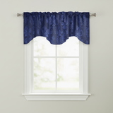 Velvet Embossed Damask Scalloped Window Valance 54" Wide / 20" Tall