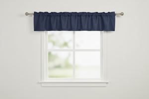 Faux Silk Dupioni Window Valance 56 Inch Wide - Navy