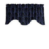 Poplin Damask Floral Scalloped Wave Window Valance 58" Wide / 20" Tall