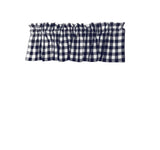 Cotton Gingham Checkered Window Valance 58" Wide - Navy Blue