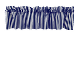 Cotton Window Valance Stripe Print 58 Inch Wide / 1/2 Inch Stripe - Navy and White
