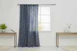 Cotton Gingham Checkered Curtain 58 Inch Wide - Navy