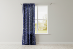 Cotton Curtain Floral Paisley Bandanna Print 58 Inch Wide - Navy