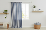 Cotton Curtain Stripe Print 58 Inch Wide / 1 Inch Stripe - Navy and White