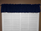 Solid Poplin Window Valance 58" Wide Navy Blue