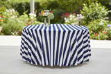 Cotton 1 Inch Wide Stripes Round Tablecloth
