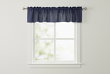 Faux Burlap Window Valance 58" Wide - Navy