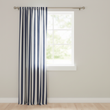 Cotton Curtain Stripe Print 58 Inch Wide / 2 Inch Stripe - Navy and White