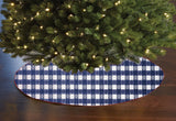 Poplin Tavern Gingham Checkered Floral Tree Skirt Christmas Decoration 58" Round Skirt