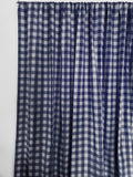 Cotton Gingham Checkered Curtain 58 Inch Wide - Navy