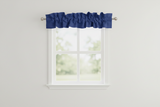 Solid Poplin Curtain Valance Sleeve Topper - Navy