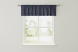 Faux Burlap Window Valance 58" Wide with Pleated Ruffles - Navy