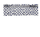 Cotton Window Valance Polka Dots Print 58 Inch Wide / Navy on White