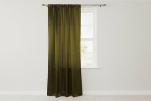 Shiny Satin Solid Single Curtain Panel Drapery 58 Inch Wide - Olive