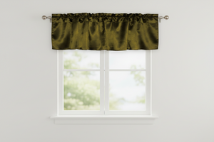 Shiny Smooth Satin Window Valance 58" Wide - Olive