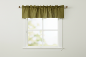 Faux Burlap Window Valance 58" Wide - Olive