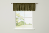 Faux Burlap Window Valance 58" Wide with Pleated Ruffles - Olive
