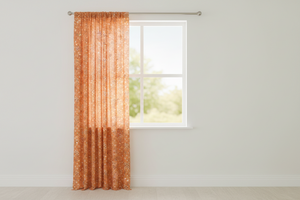 Cotton Curtain Floral Paisley Bandanna Print 58 Inch Wide - Orange