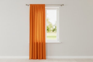Solid Poplin Window Curtain or Photography Backdrop 58" Wide - Orange