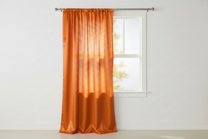 Shiny Satin Solid Single Curtain Panel Drapery 58 Inch Wide - Orange