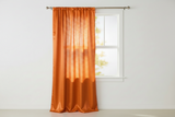Shiny Satin Solid Single Curtain Panel Drapery 58 Inch Wide - Orange