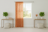 Cotton Curtain Floral Paisley Bandanna Print 58 Inch Wide - Orange