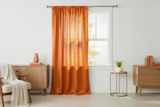 Shiny Satin Solid Single Curtain Panel Drapery 58 Inch Wide - Orange