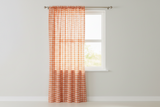 Poplin Gingham Checkered Window Curtain 56 Inch Wide - Orange