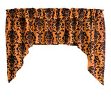 Poplin Damask Floral Swag Window Valance 58" Wide / 36" Tall
