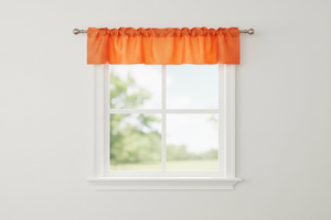 Faux Silk Dupioni Window Valance 56 Inch Wide - Orange