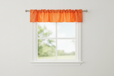 Faux Silk Dupioni Window Valance 56 Inch Wide - Orange