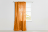 Pintuck Taffeta Cross Stitch Pattern Single Curtain Panel 54 Inch Wide - Orange