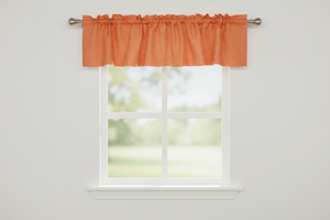 Faux Burlap Window Valance 58" Wide - Orange