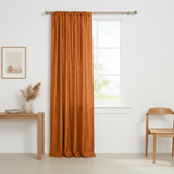Crinkle Taffeta Crushed Pattern Single Curtain Panel 54 Inch Wide - Orange